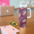Polynesian Hibiscus Tropical Pink Floral Tumbler With Handle Tribal Pattern - Polynesian Pride