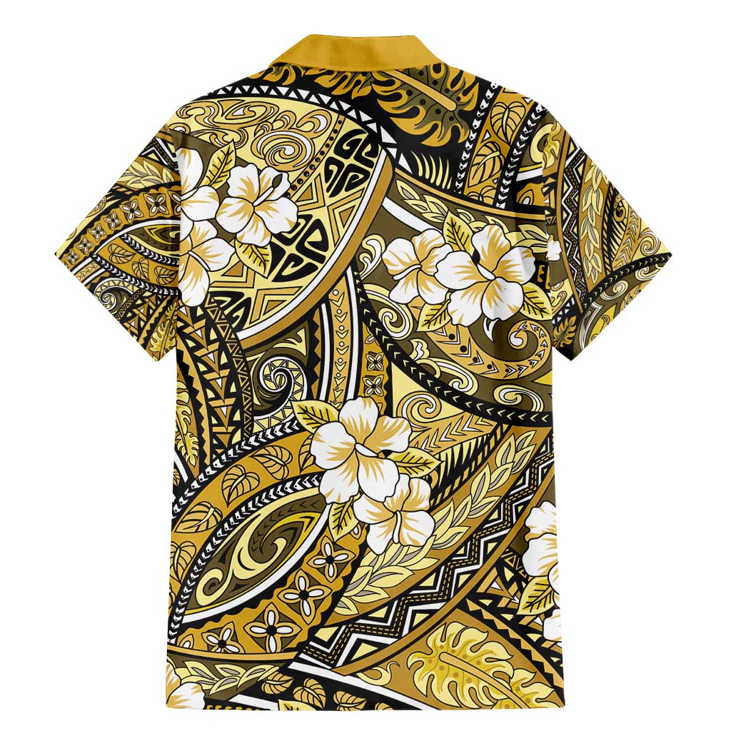 Polynesian Hibiscus Tropical Yellow Floral Family Matching Mermaid Dress and Hawaiian Shirt Tribal Pattern LT01 - Polynesian Pride