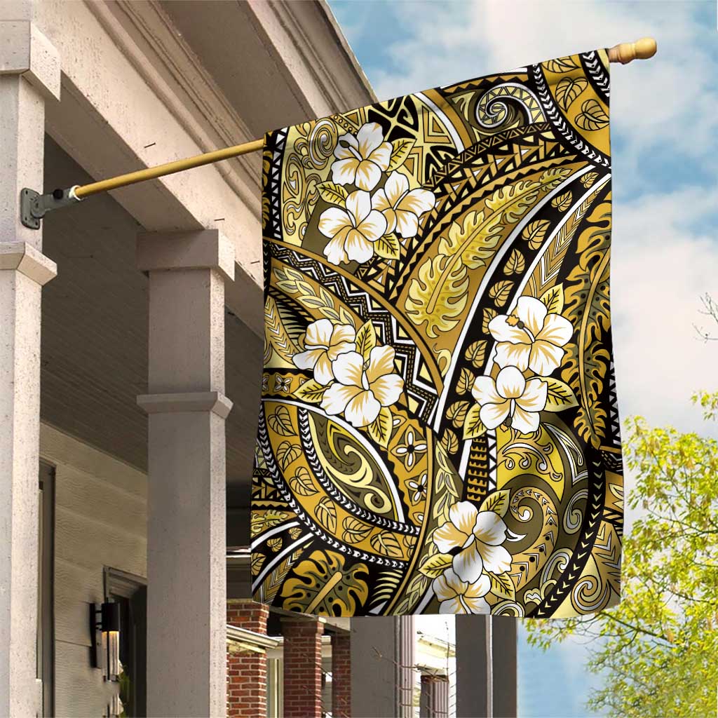 Polynesian Hibiscus Tropical Yellow Floral Garden Flag Tribal Pattern LT01 House Flag Yellow - Polynesian Pride