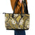 Polynesian Hibiscus Tropical Yellow Floral Leather Tote Bag Tribal Pattern - Polynesian Pride
