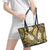 Polynesian Hibiscus Tropical Yellow Floral Leather Tote Bag Tribal Pattern - Polynesian Pride