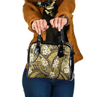 Polynesian Hibiscus Tropical Yellow Floral Shoulder Handbag Tribal Pattern - Polynesian Pride