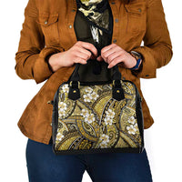 Polynesian Hibiscus Tropical Yellow Floral Shoulder Handbag Tribal Pattern - Polynesian Pride