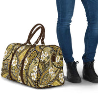 Polynesian Hibiscus Tropical Yellow Floral Travel Bag Tribal Pattern - Polynesian Pride