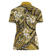 Polynesian Hibiscus Tropical Yellow Floral Women Polo Shirt Tribal Pattern LT01 - Polynesian Pride
