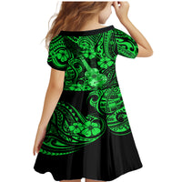 Hawaii Ukulele Family Matching Mermaid Dress and Hawaiian Shirt Polynesian Pattern Green Version LT01 - Polynesian Pride