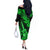 Hawaii Ukulele Off The Shoulder Long Sleeve Dress Polynesian Pattern Green Version LT01 - Polynesian Pride