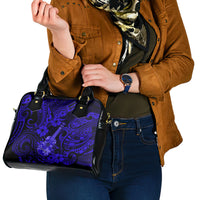 Hawaii Ukulele Shoulder Handbag Polynesian Pattern Navy Blue Version LT01 - Polynesian Pride