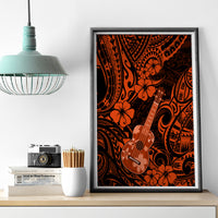 Hawaii Ukulele Canvas Wall Art Polynesian Pattern Orange Version LT01 - Polynesian Pride