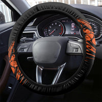 Hawaii Ukulele Steering Wheel Cover Polynesian Pattern Orange Version