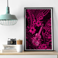 Hawaii Ukulele Canvas Wall Art Polynesian Pattern Pink Version LT01 - Polynesian Pride