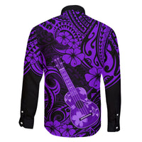 Hawaii Ukulele Family Matching Summer Maxi Dress and Hawaiian Shirt Polynesian Pattern Purple Version LT01 - Polynesian Pride