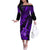 Hawaii Ukulele Off The Shoulder Long Sleeve Dress Polynesian Pattern Purple Version LT01 Women Purple - Polynesian Pride
