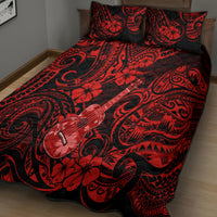 Hawaii Ukulele Quilt Bed Set Polynesian Pattern Red Version LT01 - Polynesian Pride