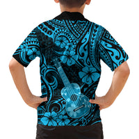 Hawaii Ukulele Kid Hawaiian Shirt Polynesian Pattern Sky Blue Version LT01 - Polynesian Pride