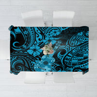 Hawaii Ukulele Tablecloth Polynesian Pattern Sky Blue Version LT01 Blue - Polynesian Pride