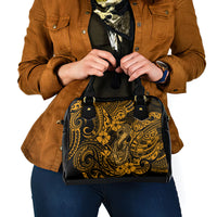 Hawaii Fish Hook Shoulder Handbag Polynesian Pattern Gold Version LT01 - Polynesian Pride