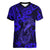 Hawaii Fish Hook Women V Neck T Shirt Polynesian Pattern Navy Blue Version LT01 Female Blue - Polynesian Pride