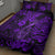 Hawaii Fish Hook Quilt Bed Set Hibiscus Hawaii Tribal Tattoo Purple Version LT01 - Polynesian Pride
