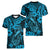 Hawaii Fish Hook Women V Neck T Shirt Hibiscus Hawaii Tribal Tattoo Sky Blue Version LT01 - Polynesian Pride