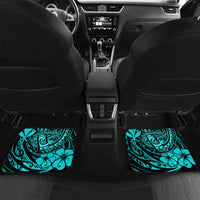 Hawaii Fish Hook Car Mats Hibiscus Hawaii Tribal Tattoo Turquoise Version LT01 - Polynesian Pride