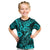 Hawaii Fish Hook Kid T Shirt Hibiscus Hawaii Tribal Tattoo Turquoise Version LT01 Turquoise - Polynesian Pride
