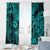 Hawaii Fish Hook Window Curtain Hibiscus Hawaii Tribal Tattoo Turquoise Version LT01 - Polynesian Pride