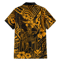 Hawaii King Kamehameha Family Matching Puletasi Dress and Hawaiian Shirt Polynesian Pattern Gold Version LT01 - Polynesian Pride