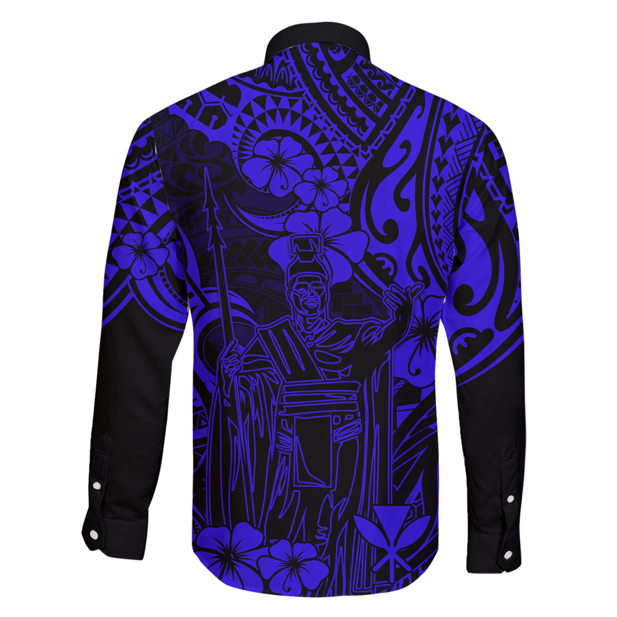 Hawaii King Kamehameha Family Matching Puletasi Dress and Hawaiian Shirt Polynesian Pattern Navy Blue Version LT01 - Polynesian Pride