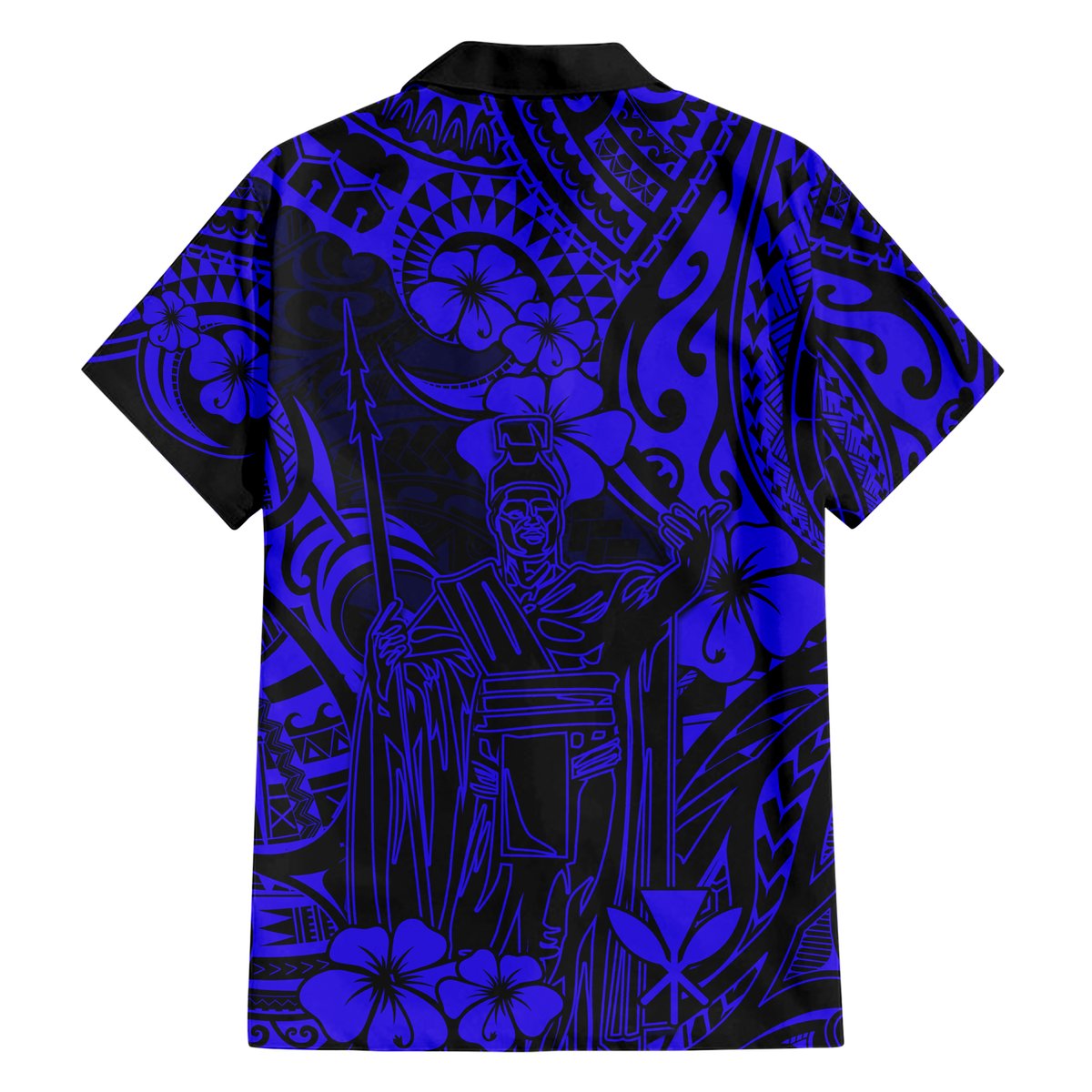 Hawaii King Kamehameha Hawaiian Shirt Polynesian Pattern Navy Blue Version LT01 - Polynesian Pride