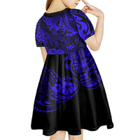 Hawaii King Kamehameha Kid Short Sleeve Dress Polynesian Pattern Navy Blue Version LT01 - Polynesian Pride