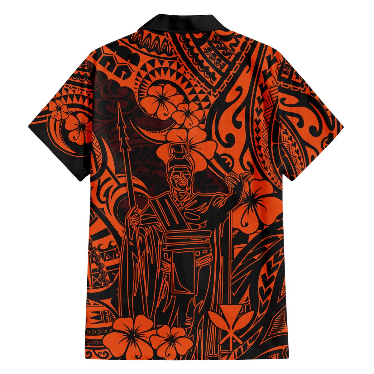 Hawaii King Kamehameha Hawaiian Shirt Polynesian Pattern Orange Version LT01 - Polynesian Pride