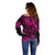 Hawaii King Kamehameha Off Shoulder Sweater Polynesian Pattern Pink Version LT01 - Polynesian Pride