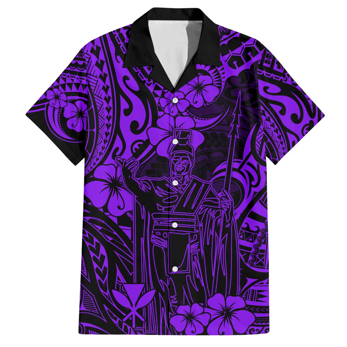 Hawaii King Kamehameha Hawaiian Shirt Polynesian Pattern Purple Version LT01 Purple - Polynesian Pride