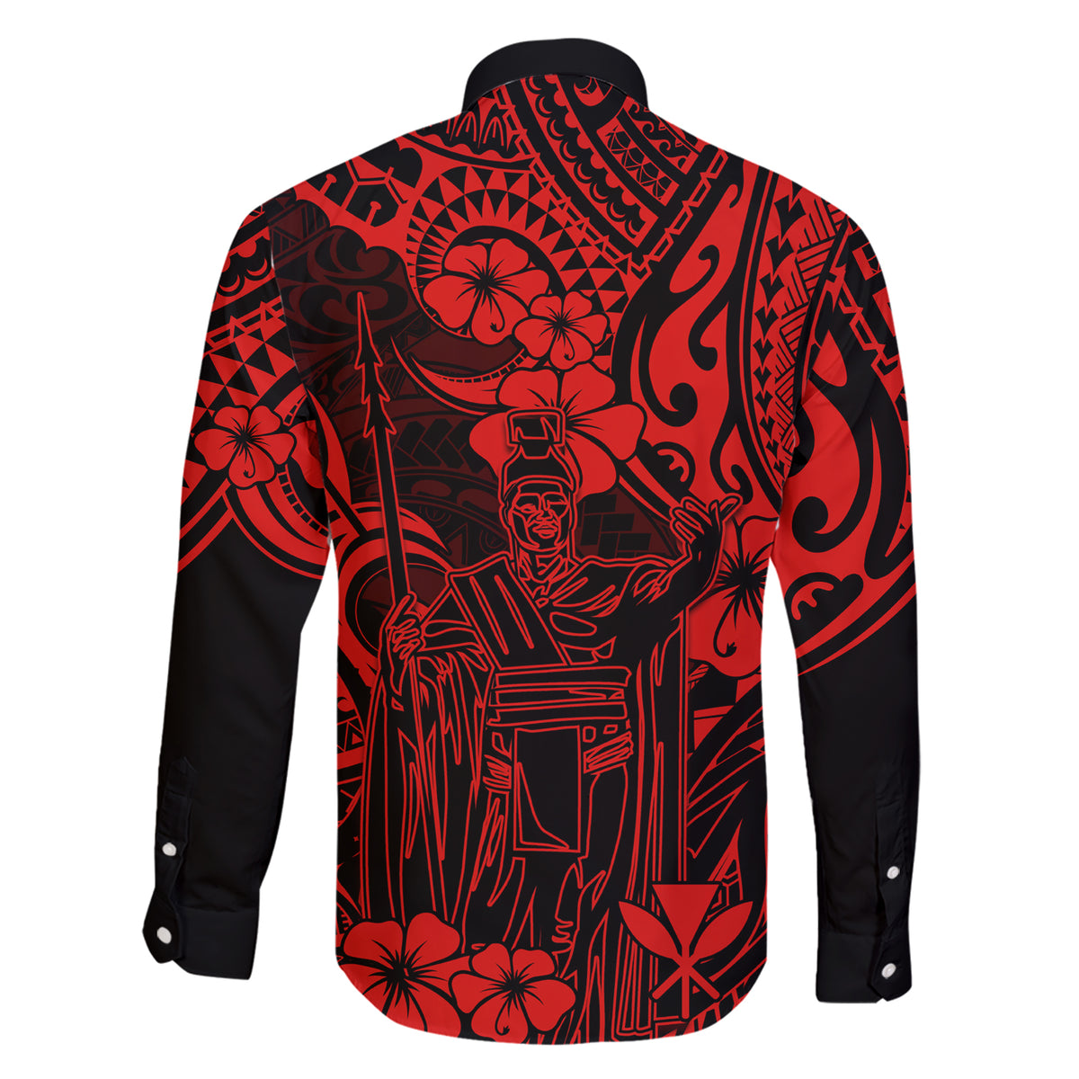 Hawaii King Kamehameha Family Matching Short Sleeve Bodycon Dress and Hawaiian Shirt Polynesian Pattern Red Version LT01 - Polynesian Pride