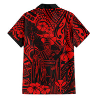 Hawaii King Kamehameha Family Matching Tank Maxi Dress and Hawaiian Shirt Polynesian Pattern Red Version LT01 - Polynesian Pride