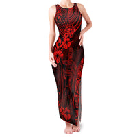 Hawaii King Kamehameha Family Matching Tank Maxi Dress and Hawaiian Shirt Polynesian Pattern Red Version LT01 Mom's Dress Red - Polynesian Pride