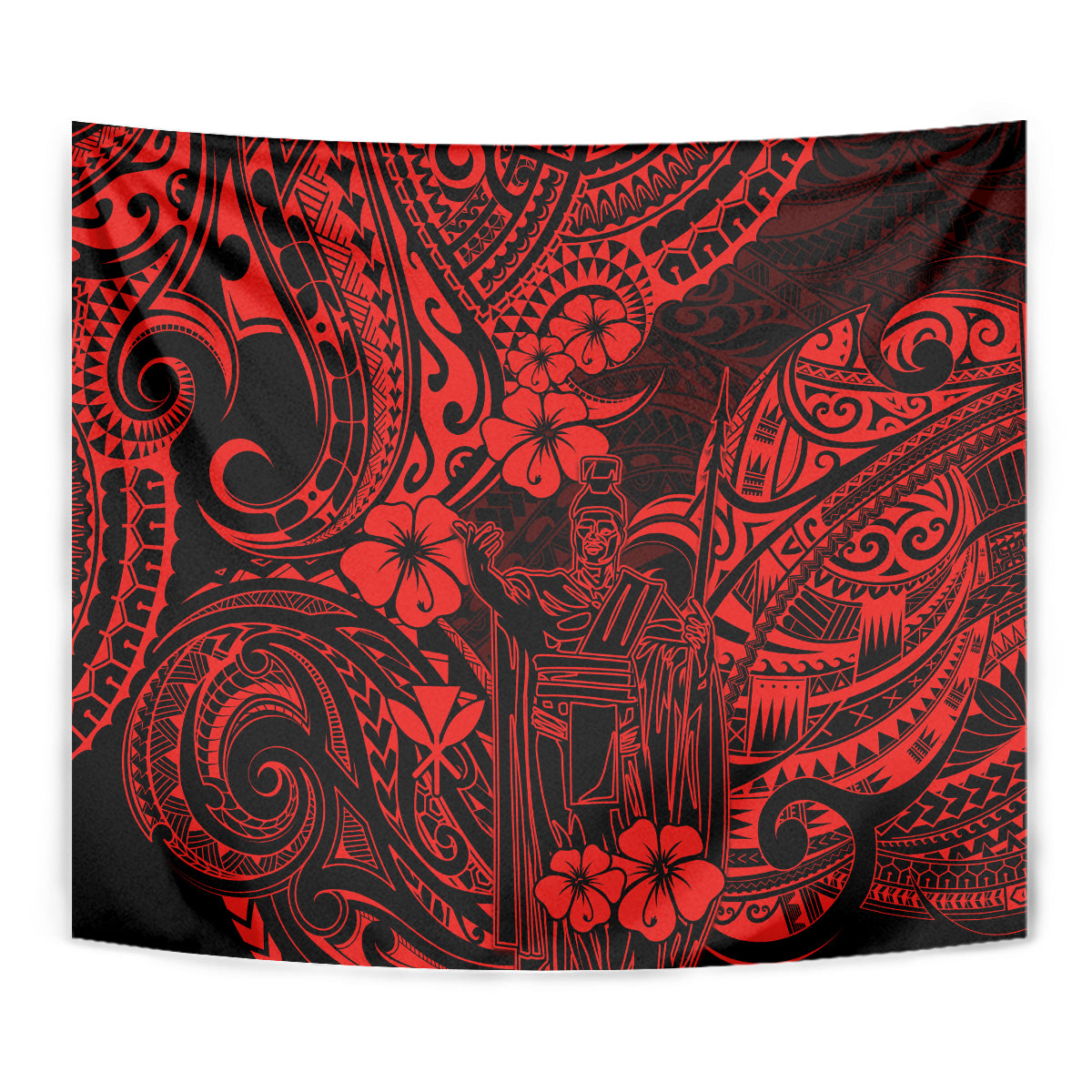 Hawaii King Kamehameha Tapestry Polynesian Pattern Red Version LT01 - Polynesian Pride