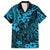 Hawaii King Kamehameha Family Matching Off Shoulder Maxi Dress and Hawaiian Shirt Polynesian Pattern Sky Blue Version LT01 Dad's Shirt - Short Sleeve Blue - Polynesian Pride