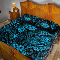 Hawaii King Kamehameha Quilt Bed Set Polynesian Pattern Sky Blue Version LT01 - Polynesian Pride