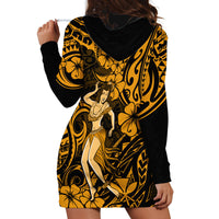 Hawaii Hula Girl Hoodie Dress Polynesian Pattern Gold Version LT01 - Polynesian Pride
