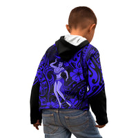 Hawaii Hula Girl Kid Hoodie Polynesian Pattern Navy Blue Version LT01 - Polynesian Pride