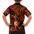 Hawaii Hula Girl Family Matching Off Shoulder Maxi Dress and Hawaiian Shirt Polynesian Pattern Orange Version LT01 - Polynesian Pride