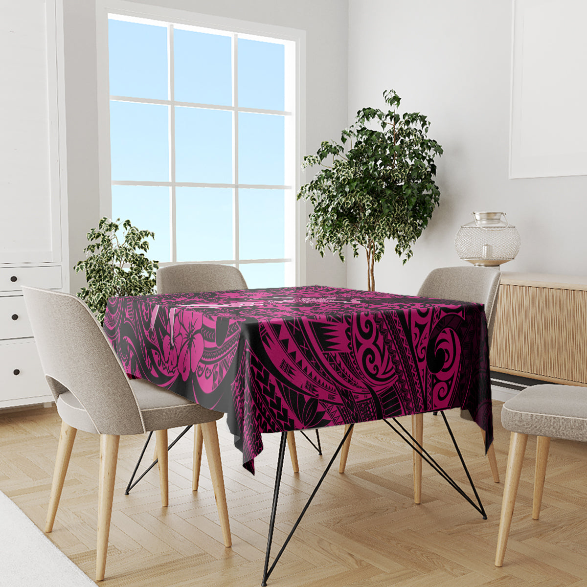 Hawaii Hula Girl Tablecloth Polynesian Pattern Pink Version LT01 - Polynesian Pride