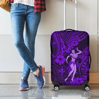 Hawaii Hula Girl Luggage Cover Hibiscus Hawaii Tribal Tattoo Purple Version LT01 - Polynesian Pride