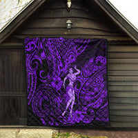 Hawaii Hula Girl Quilt Hibiscus Hawaii Tribal Tattoo Purple Version LT01 - Polynesian Pride