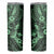 Hawaii Pineapple Skinny Tumbler Paradise Flowers Pacific With Green Polynesian Tribal