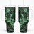 Hawaii Pineapple Tumbler With Handle Paradise Flowers Pacific With Green Polynesian Tribal