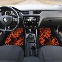 Hawaii Pineapple Car Mats Paradise Flowers Pacific With Orange Polynesian Tribal LT01 - Polynesian Pride