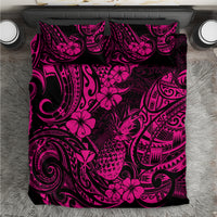 Hawaii Pineapple Bedding Set Paradise Flowers Pacific With Pink Polynesian Tribal LT01 Pink - Polynesian Pride